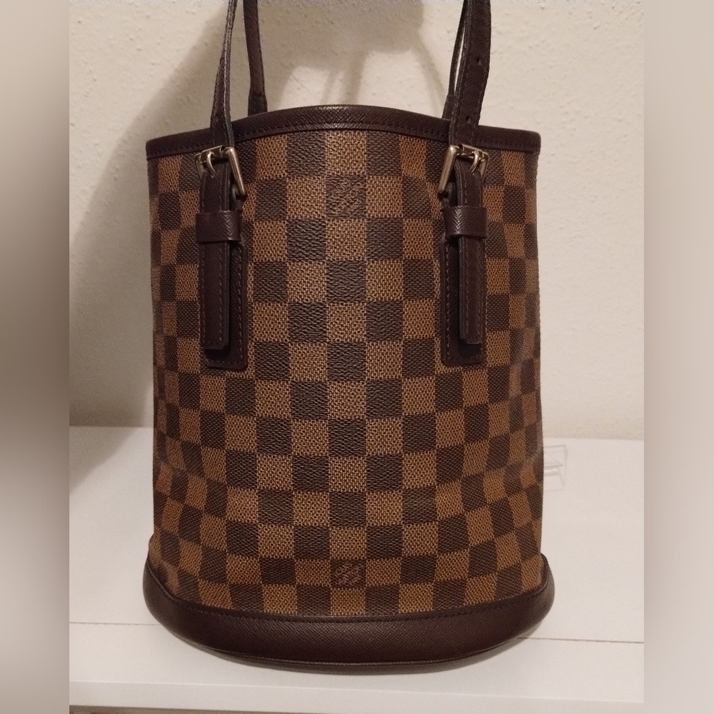Louis Vuitton Damier Ebene Bucket Bag With Matching Wallet EUC - Picture 7 of 16